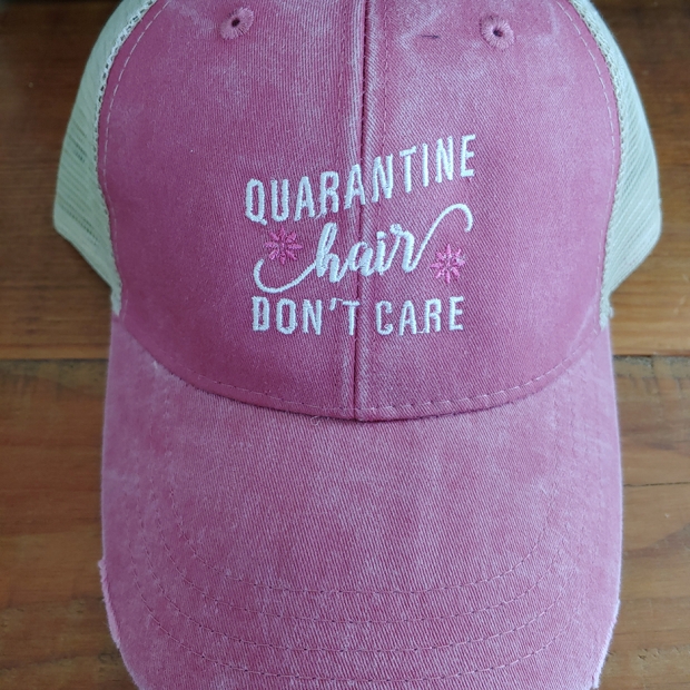 Quarantine Hair Don't Care Red Cap