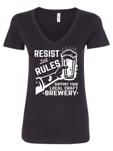 Resist-The-Rules-Ladies-V-Neck-Black